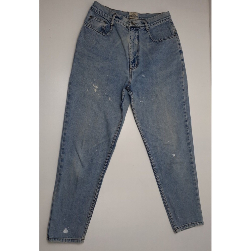 Vintage 90s Denim Republic Blue Jeans Women's 13/14 Avg.- Bleach/Paint Stained